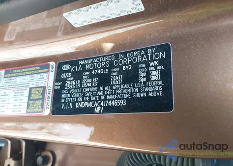 2018 Kia Sportage Lx from USA, damaged, VIN KNDPMCAC4J7446593